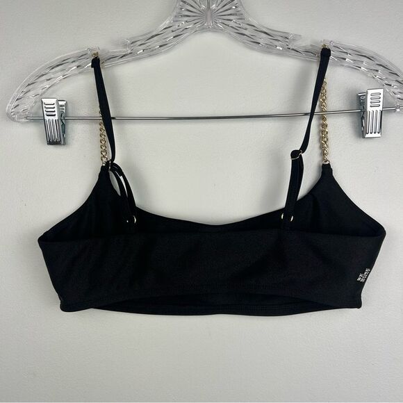 WEWOREWHAT Black Gold Chain Strap Top Bra Cami Scoopneck Adjustable Sz S or 4 - Picture 9 of 14